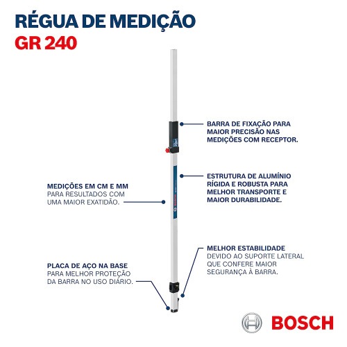 Rgua de medio para nvel a laser alcance de 2,4 m - GR 240