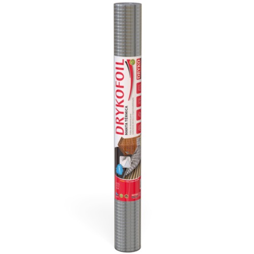 Manta térmica para telhado em alumínio 1 face 1,20 x 20,83m 25m² - DRYKOFOIL Manta térmica para telhado em alumínio 1 face 1,20 x 20,83m 25m² - DRYKOFOIL