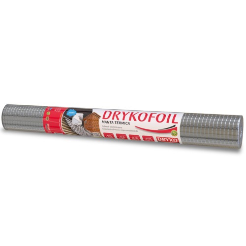 Manta térmica para telhado em alumínio 1 face 1,20 x 41,67m 50m² - DRYKOFOIL Manta térmica para telhado em alumínio 1 face 1,20 x 41,67m 50m² - DRYKOFOIL