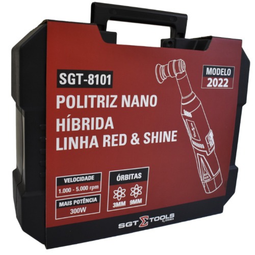 Politriz nano hibrida a bateria 12V com 2 baterias e acessrios - SGT-8101  110V/220V