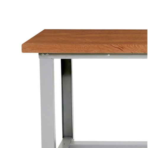 Bancada modular desmontável com tampo em madeira angelim bicolado - 1600-MA2 Bancada modular desmontável com tampo em madeira angelim bicolado - 1600-MA2