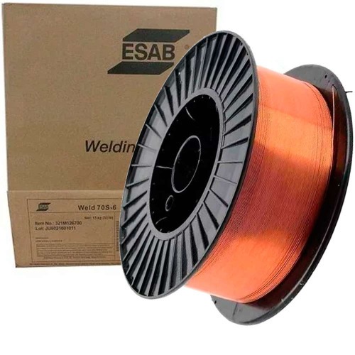 Arame para solda mig slido cobreado 0,8 mm rolo 15 kg Esab - 70S6