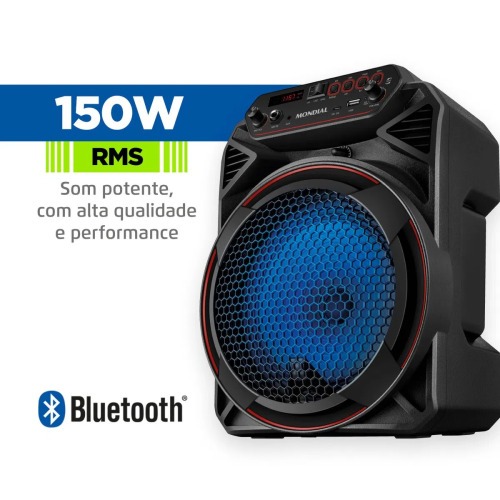 Caixa de som amplificada 150W RMS Bluetooth e FM Connect Party Plus - CM-150  110V/220V