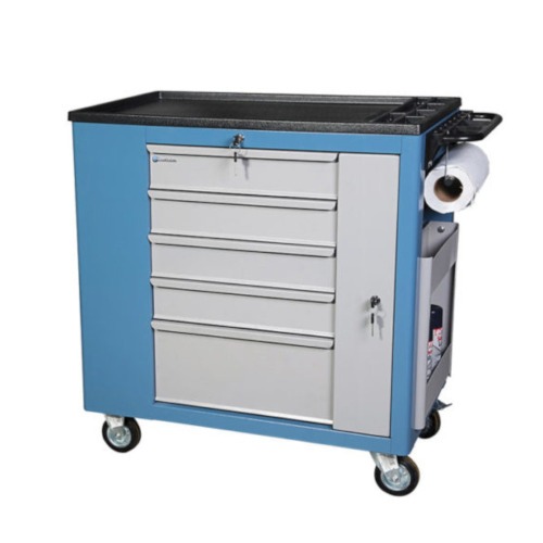 Carrinho para ferramentas com 5 gavetas e 15 gavetas plsticas