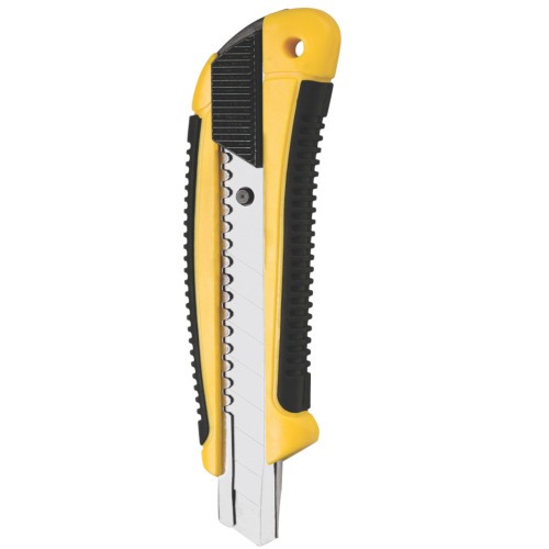 Estilete largo 18 mm emborrachado trava deslizante