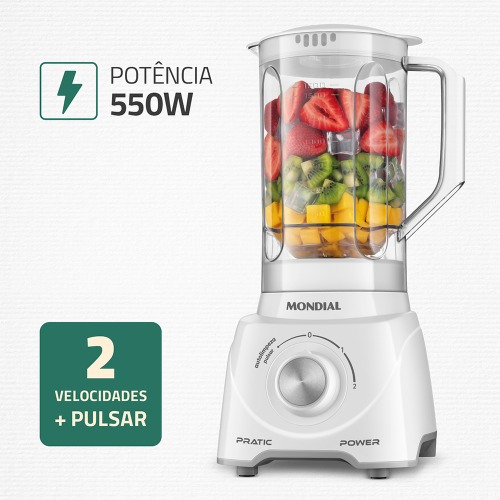 Liquidificador 2 velocidades 550W Pratic Power - L-97-W  110V