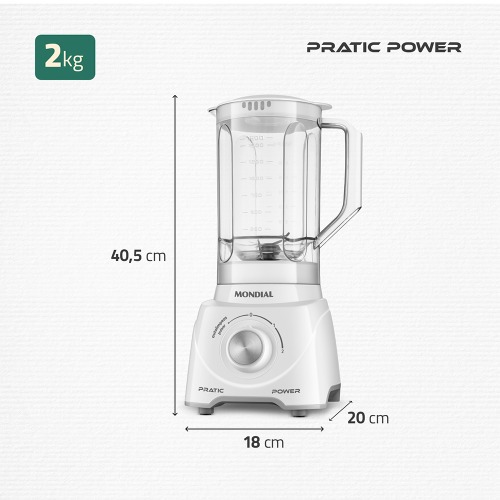 Liquidificador 2 velocidades 550W Pratic Power - L-97-W  220V