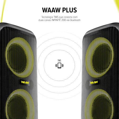 Caixa de som porttil 160W RMS com Bluetooth By Alok - Infinite 200  110V/220V