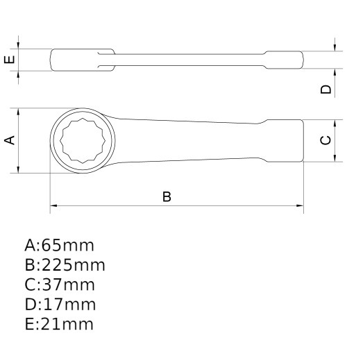 Chave estrela de bater 41 mm ao cromo vandio