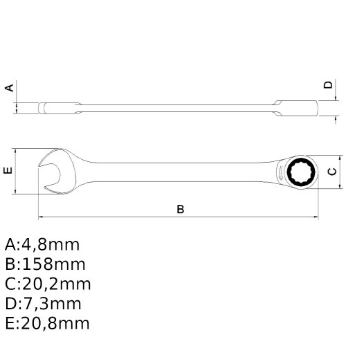 Chave combinada com catraca 10 mm a�o cromo van�dio  