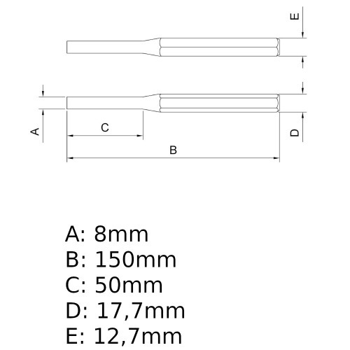 Saca-pinos paralelo 8 mm - 44471108