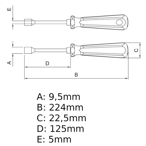 Chave com cabo tipo canh�o 7/32