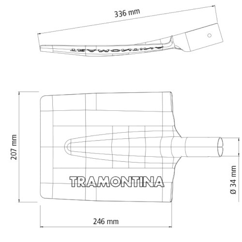 Vanga quadrada em aço carbono sem cabo Vanga quadrada em aço carbono sem cabo