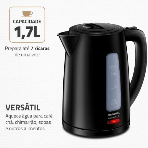Chaleira el�trica 1,7 litros 1850 watts Pratic Hot - CE-17  110V