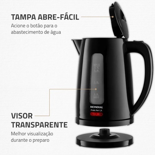 Chaleira el�trica 1,7 litros 1850 watts Pratic Hot - CE-17  110V