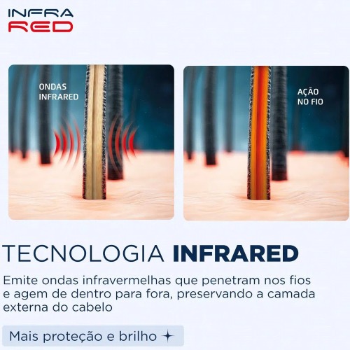 Escova secadora infrared 1200W 3 em 1 - ES-01-IR 110V/220V Escova secadora infrared 1200W 3 em 1 - ES-01-IR 110V/220V