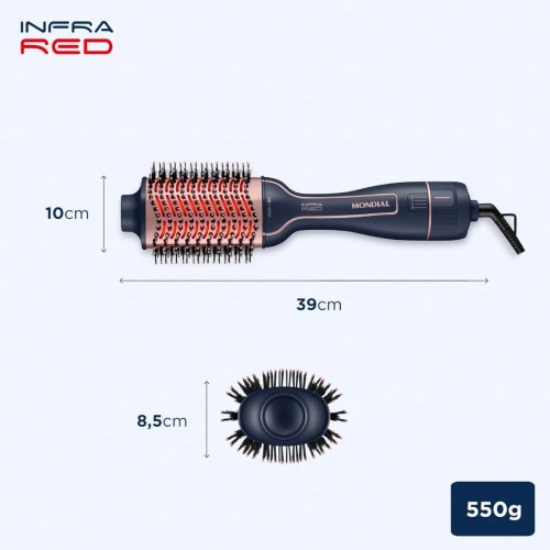 Escova secadora infrared 1200W 3 em 1 - ES-01-IR 110V/220V Escova secadora infrared 1200W 3 em 1 - ES-01-IR 110V/220V
