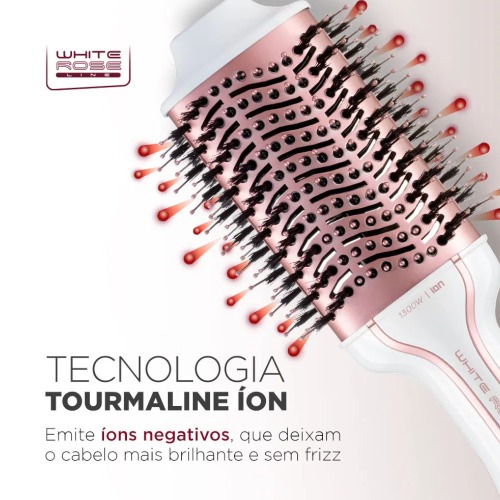 Escova secadora 1200W White Rose 3 em 1 - ES-50  110V/220V Escova secadora 1200W White Rose 3 em 1 - ES-50  110V/220V