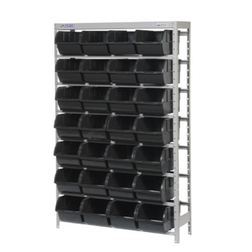 Estante metlica com 28 gavetas n 7 preta - EF28/7P