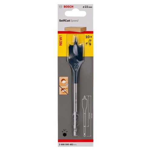 Broca chata para madeira 22 x 152 mm - Self Cut Speed Broca chata para madeira 22 x 152 mm - Self Cut Speed