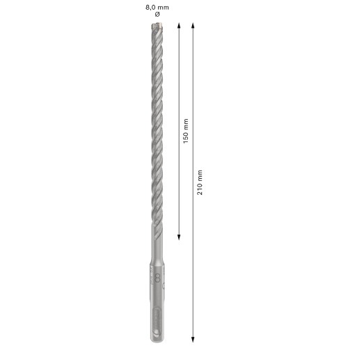 Broca de wídea para concreto 8 x 150 x 210 mm - SDS Plus 5X Broca de wídea para concreto 8 x 150 x 210 mm - SDS Plus 5X