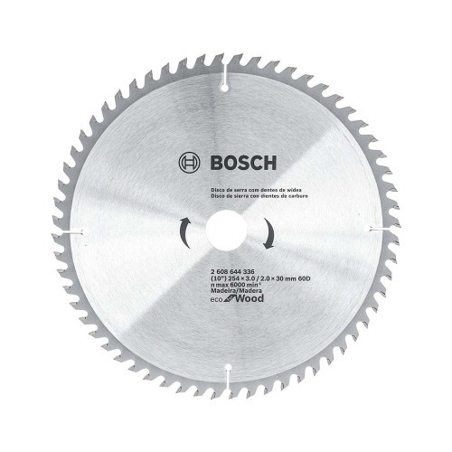 Disco de serra para madeira 254 x 30 mm 60 dentes - Eco for Wood Disco de serra para madeira 254 x 30 mm 60 dentes - Eco for Wood