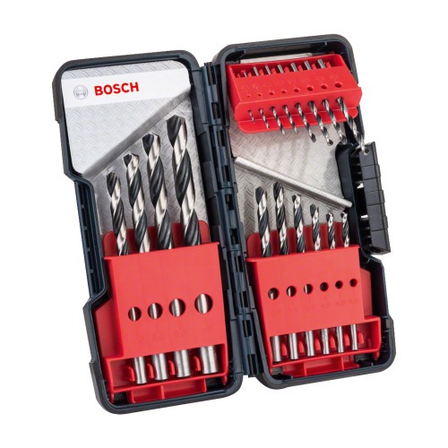 Jogo de brocas para metal 1 a 10 mm 18 peas com estojo - HSS-PointTeQ