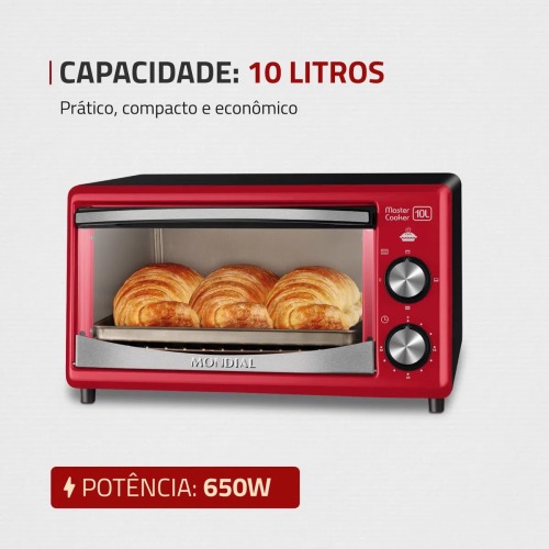 Forno el�trico 650 watts 10 Litros Master Cooker - FR-20  110V