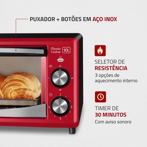 Forno el�trico 650 watts 10 Litros Master Cooker - FR-20  110V