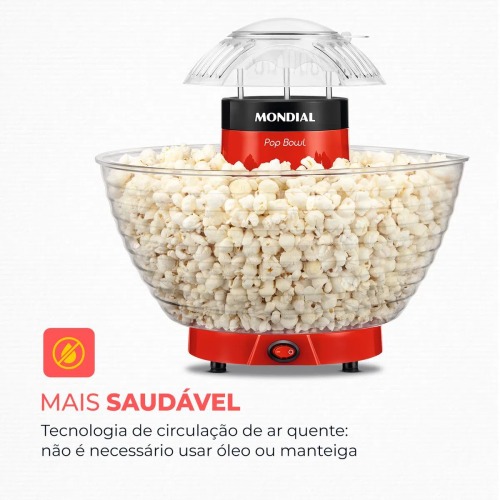 Pipoqueira el�trica  1.200W vermelha Pop Bowl PP-05   110V