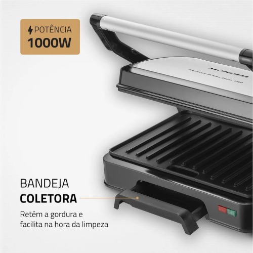 Sanduicheira Grill antiaderente 1000W Press duo 180-PG -01-180 220V Sanduicheira Grill antiaderente 1000W Press duo 180-PG -01-180 220V