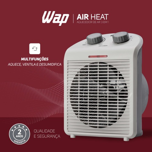Aquecedor de ambientes 2000W 3 em 1 com ventilador  - Air Heat  220V