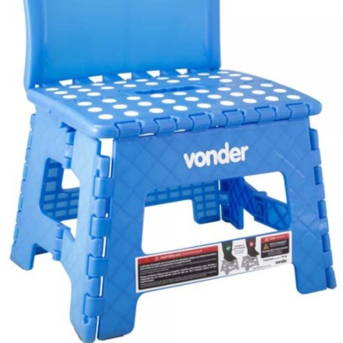 Banqueta plástica dobrável altura 220 mm com encosto Banqueta plástica dobrável altura 220 mm com encosto