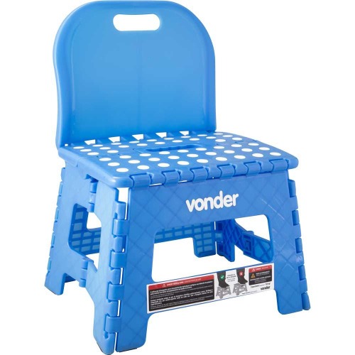 Banqueta plástica dobrável altura 220 mm com encosto Banqueta plástica dobrável altura 220 mm com encosto