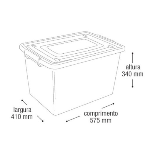 Caixa organizadora tampa com trava 56 litros - 25793