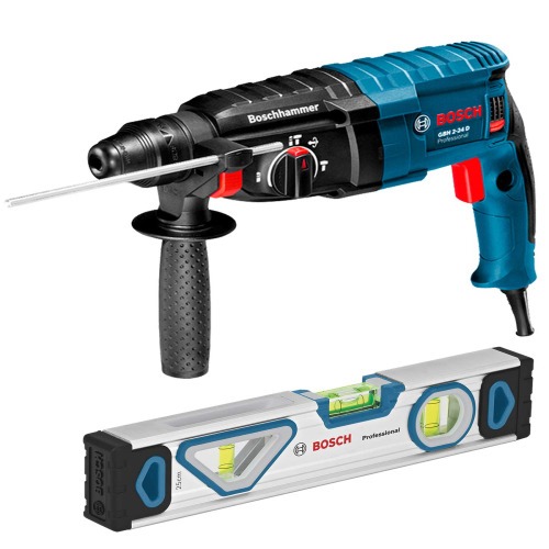 Martelete Perfurador e Rompedor 820W 2,7 joules Sds Plus com nÍvel de alumínio - GBH2-24D 220V Martelete Perfurador e Rompedor 820W 2,7 joules Sds Plus com nÍvel de alumínio - GBH2-24D 220V