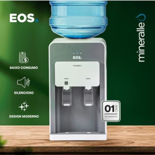 Bebedouro de mesa eletrônico Quente e Frio cinza Mineralle - EBE02QS 220V Bebedouro de mesa eletrônico Quente e Frio cinza Mineralle - EBE02QS 220V
