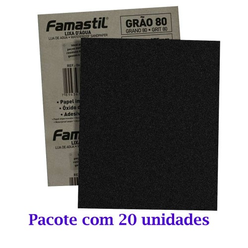 Kit 20 Folhas de lixa D'gua - F51.01