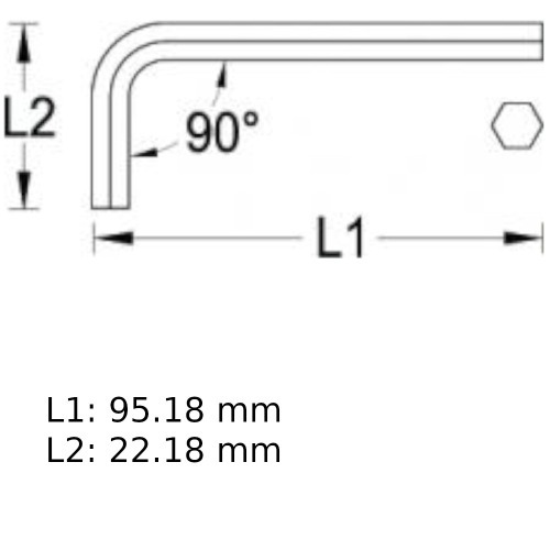 Chave allen longa 1/8 Chave allen longa 1/8