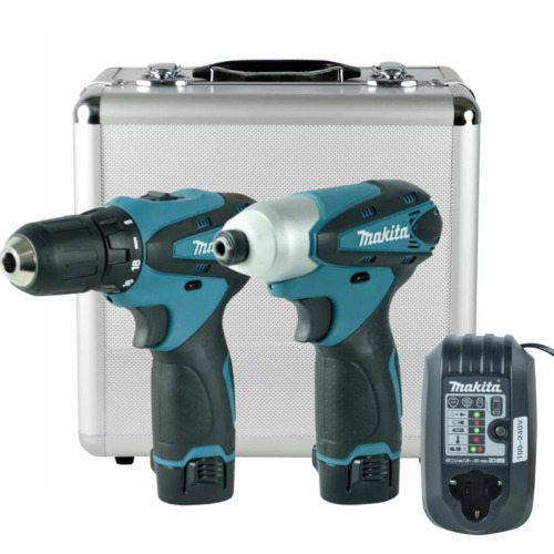 Combo Furadeira Parafusadeira e Parafusadeira de impacto a bateria com maleta - LCT204  110V/220V