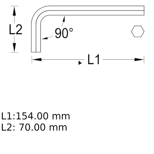 Chave allen ao cromo vandio 14 mm - 42
