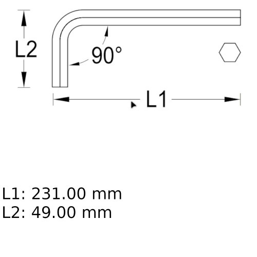 Chave allen longa 10 mm ao cromo vandio - 42L