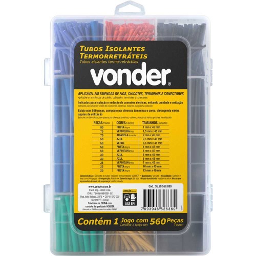 Jogo de tubos isolantes termorretráteis 560 peças Jogo de tubos isolantes termorretráteis 560 peças