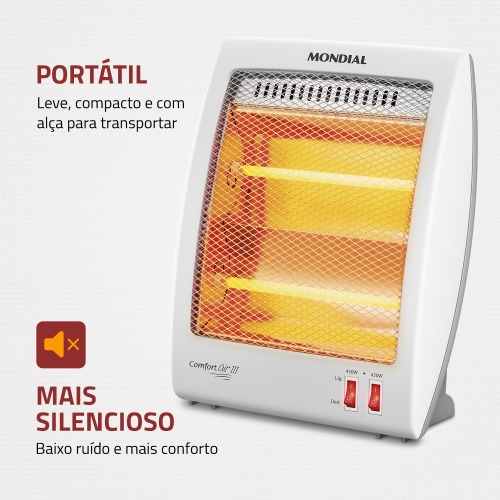 Aquecedor de ambientes 900W 2 em 1 quartzo Confort III - A-16  110V Aquecedor de ambientes 900W 2 em 1 quartzo Confort III - A-16  110V