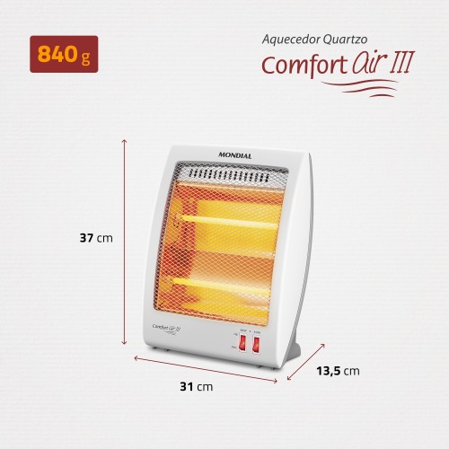 Aquecedor de ambientes 900W 2 em 1 quartzo Confort III - A-16  110V Aquecedor de ambientes 900W 2 em 1 quartzo Confort III - A-16  110V