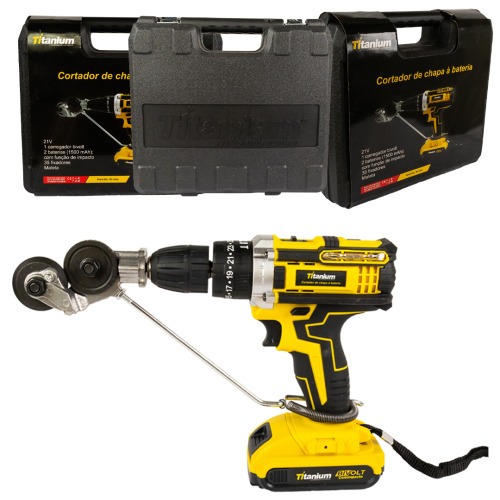Furadeira Parafusadeira com Cortador de chapas 21V + 35 Acessrios - 07612  110V/220V