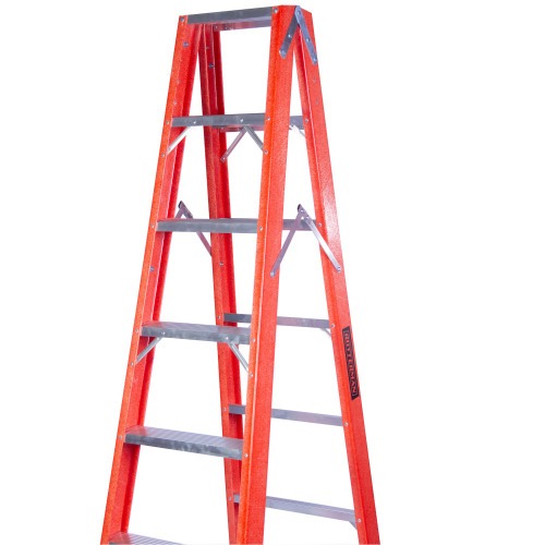 Escada tesoura dupla em fibra de vidro 8 degraus 2,40 m - ESC08240