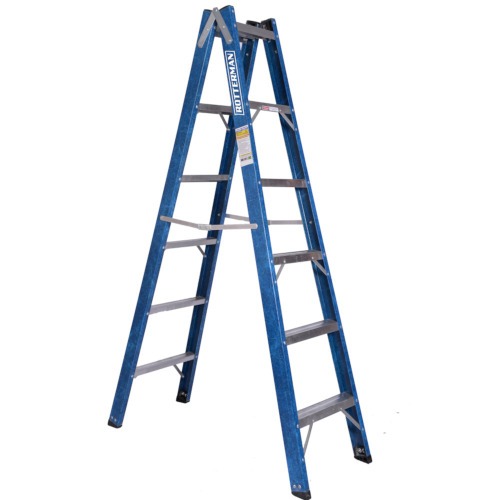 Escada tesoura dupla em fibra de vidro 6 degraus 1,80 m - Premium