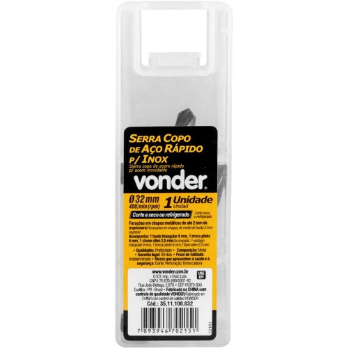 Serra copo de ao rpido 35 mm para inox