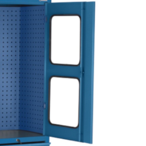 Armrio para ferramentas com 3 prateleiras 9 gavetas e portas de vidro - AM-1022